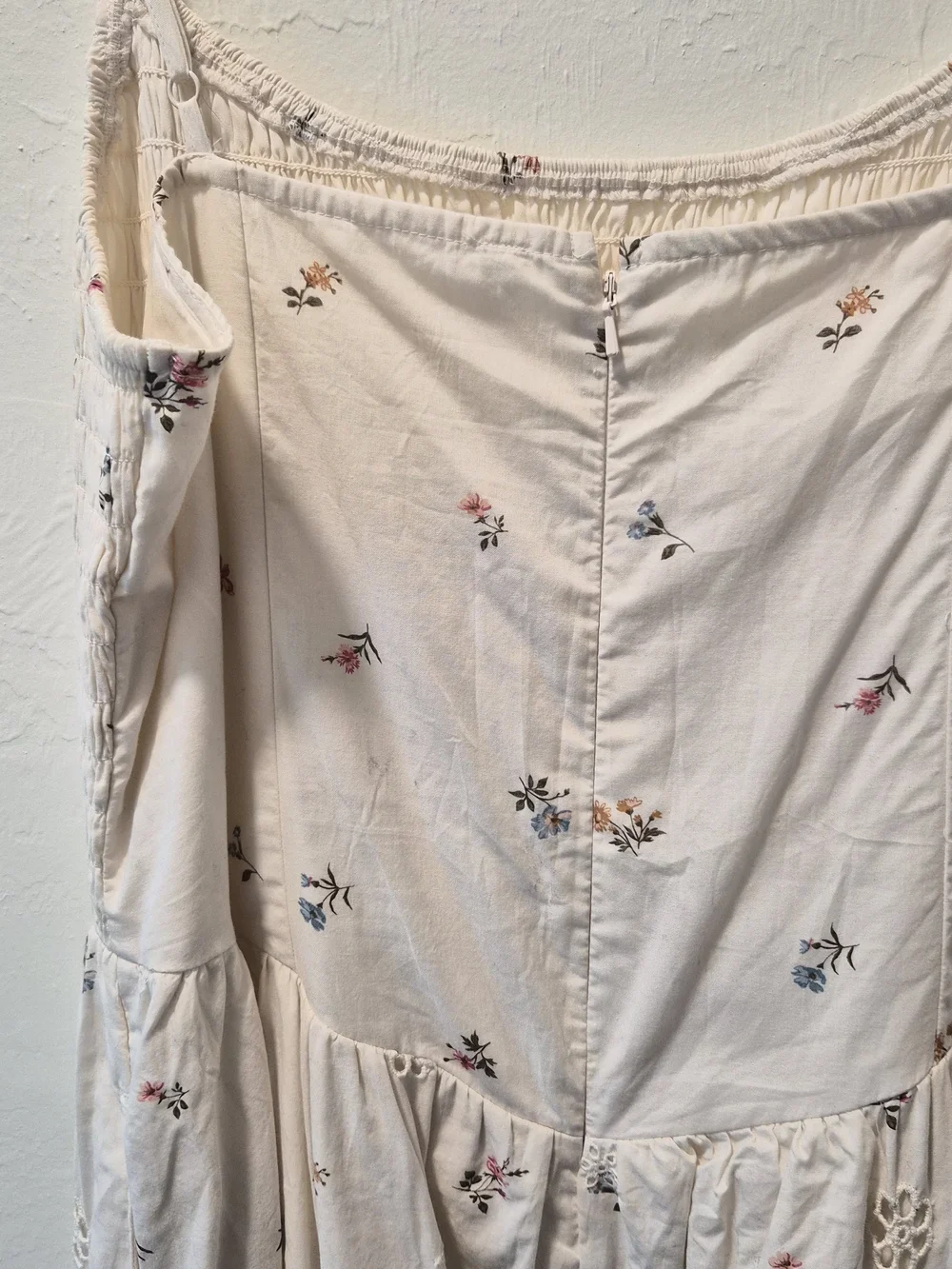 American Eagle Outfitters Cream Spaghetti-Strap Floral Maxi Dress - Picture 4 of 7